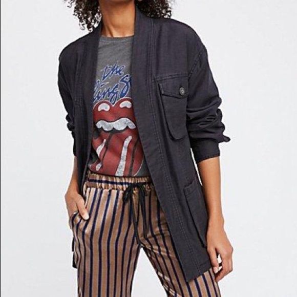 Free People In Our Nature Belted Open Front Cargo Jacket - Picture 2 of 6